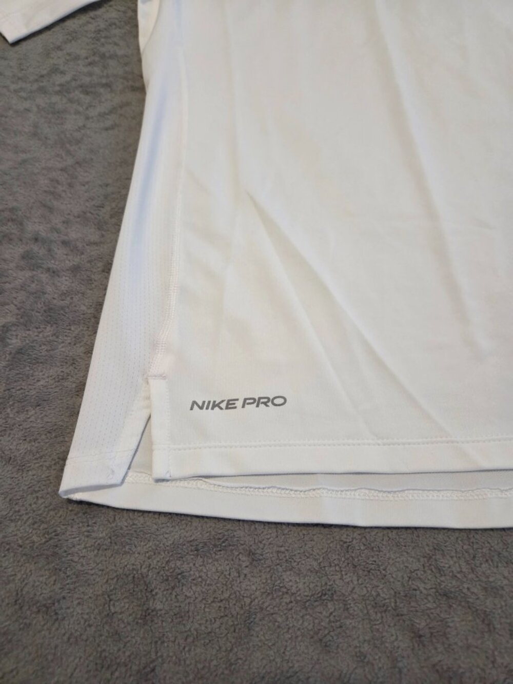 Nike Pro Men's Dri-Fit White Short Sleeve Compression Fitted Training Shirt Sz L - Picture 2 of 9